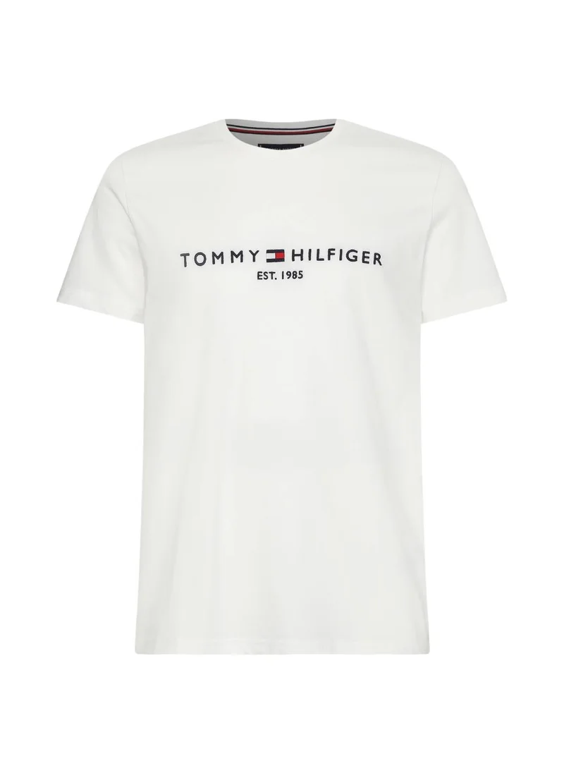 TOMMY HILFIGER Men's Tommy Hilfiger Logo T-Shirt - Cotton, White