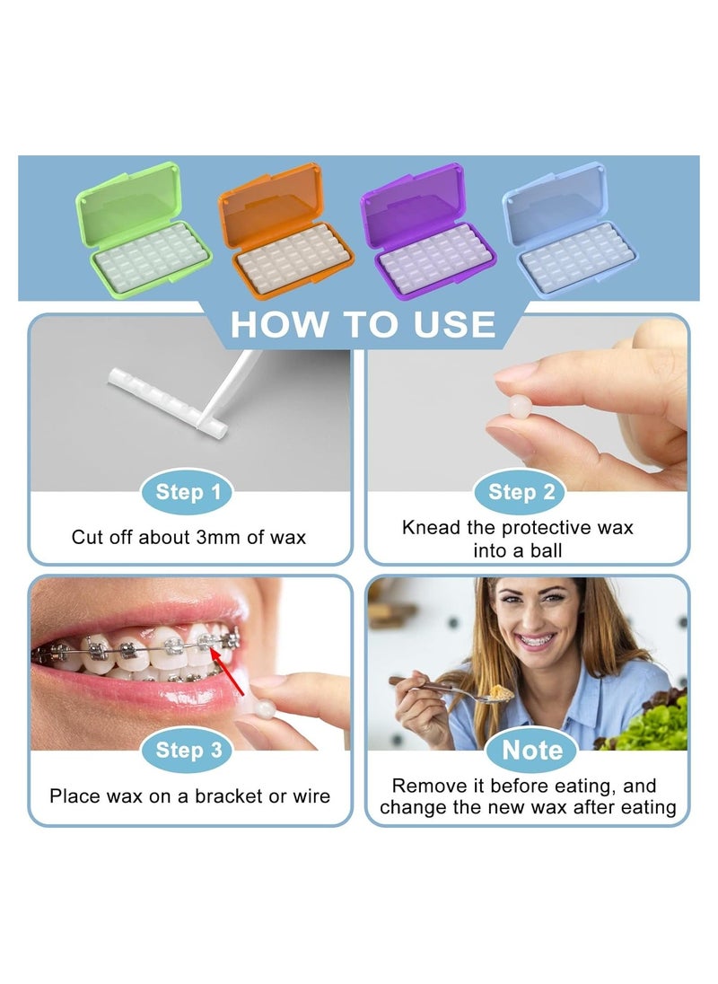 Y&D Clear Braces Wax for Teeth Dental Wearer Tooth and Oral Appliances, with Colorful Storage Box, (10 Pack)  - Image 4