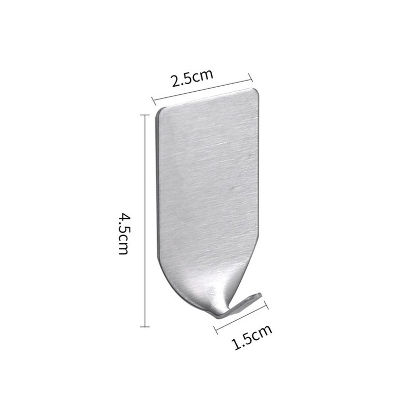 SYGA Pack of 8 Stainless Steel Seamless Adhesive Hook Strong PunchFree Single Coat Hook for Bathroom Home - Image 3