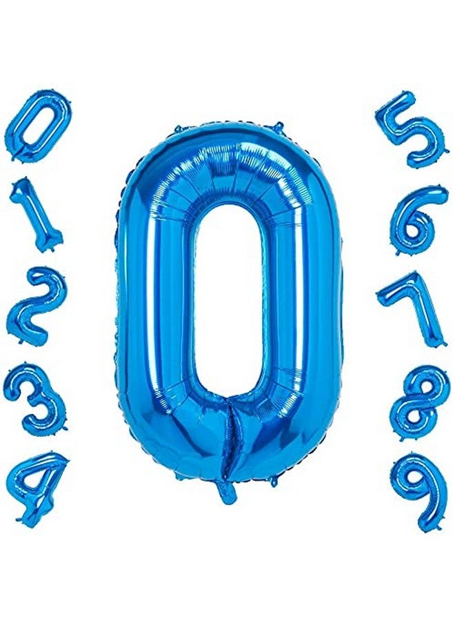 Atpata Funky Blue Number Foil Balloons for Numeric Milestone Parties (16 INCH, 0)