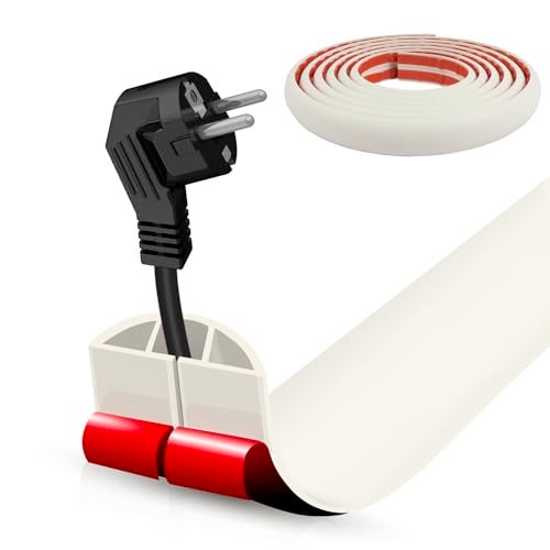 DBHXXMB-HH Floor Cord Cover Cable Cavity Self Adhesive Cord Hider Floor 10FT Floor Cable Management Power Cord Protector Floor Electric Cord Covers for Offices, Gym, Exhibitions (Beige, 1.18" x 10') - Image 1