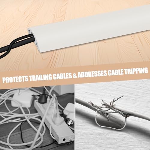 DBHXXMB-HH Floor Cord Cover Cable Cavity Self Adhesive Cord Hider Floor 10FT Floor Cable Management Power Cord Protector Floor Electric Cord Covers for Offices, Gym, Exhibitions (Beige, 1.18" x 10') - Image 5