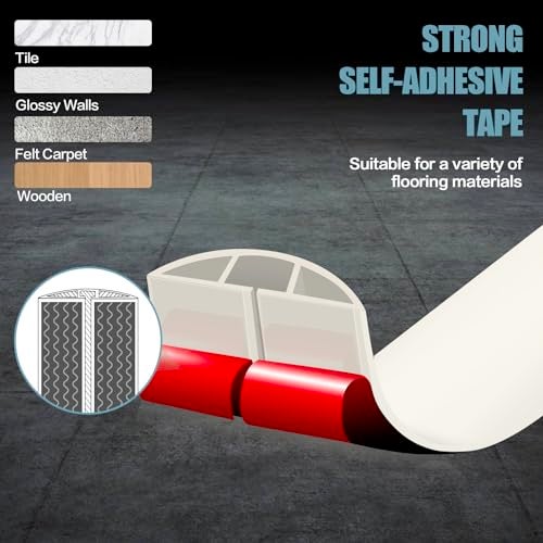 DBHXXMB-HH Floor Cord Cover Cable Cavity Self Adhesive Cord Hider Floor 10FT Floor Cable Management Power Cord Protector Floor Electric Cord Covers for Offices, Gym, Exhibitions (Beige, 1.18" x 10') - Image 3