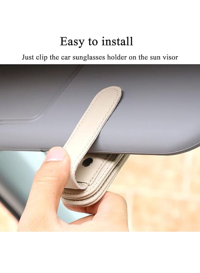 Generic Sunglasses Holders for Car Sun Visor, Magnetic Leather Glasses Eyeglass Hanger Clip for Car, Ticket Business Card Clip Eyeglasses Mount Car Visor Accessories  - Image 5