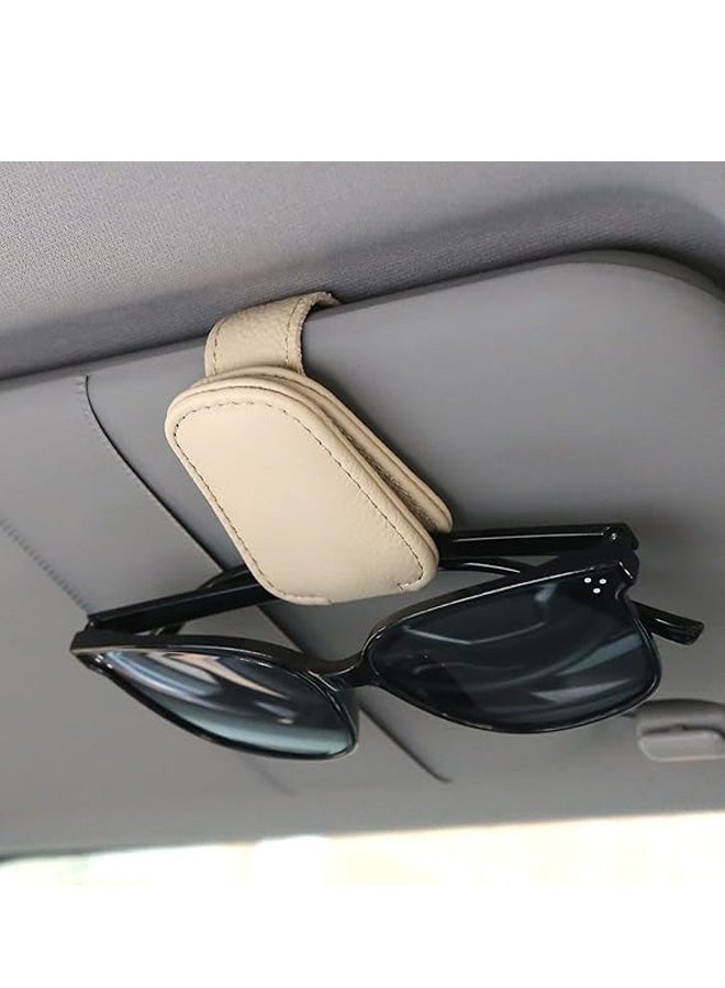 Generic Sunglasses Holders for Car Sun Visor, Magnetic Leather Glasses Eyeglass Hanger Clip for Car, Ticket Business Card Clip Eyeglasses Mount Car Visor Accessories  - Image 1