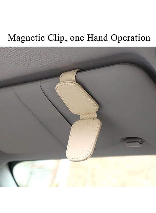 Generic Sunglasses Holders for Car Sun Visor, Magnetic Leather Glasses Eyeglass Hanger Clip for Car, Ticket Business Card Clip Eyeglasses Mount Car Visor Accessories  - Image 4