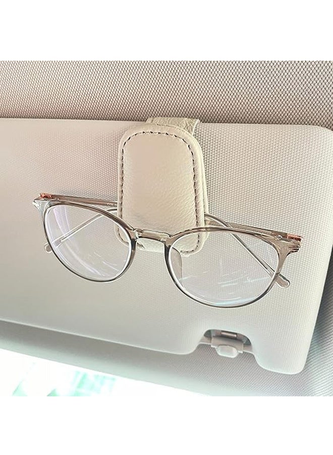 Generic Sunglasses Holders for Car Sun Visor, Magnetic Leather Glasses Eyeglass Hanger Clip for Car, Ticket Business Card Clip Eyeglasses Mount Car Visor Accessories  - Image 2