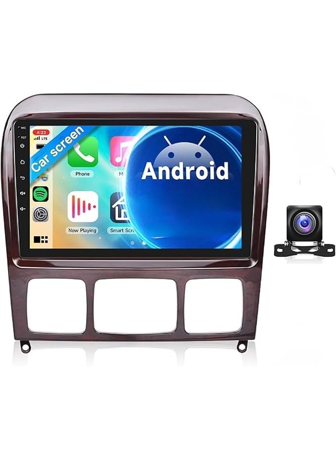 SHEZA STAR Android Car Stereo for Mercedes Benz S Class W220 VV220 1998-2005 6GB RAM 128GB ROM Support SIM Card, Carplay, M-Link Wi-Fi BT, Radio GPS, 9 Inch IPS Touch Screen with AHD Camera Included - Image 1