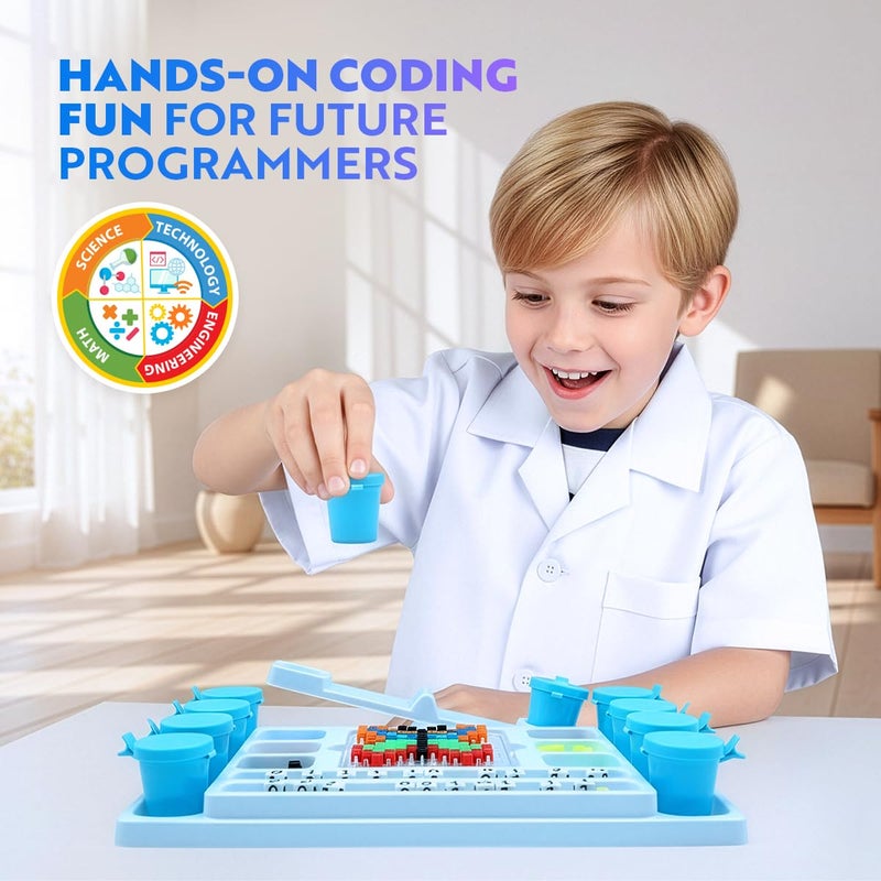 Playz My First Coding & Computer Science Kit - Learn About Binary Codes, Encryption, Algorithms & Pixelation Through Fun Puzzling Activities Without Using a Computer for Boys, Girls, Teenagers, Kids - Image 2