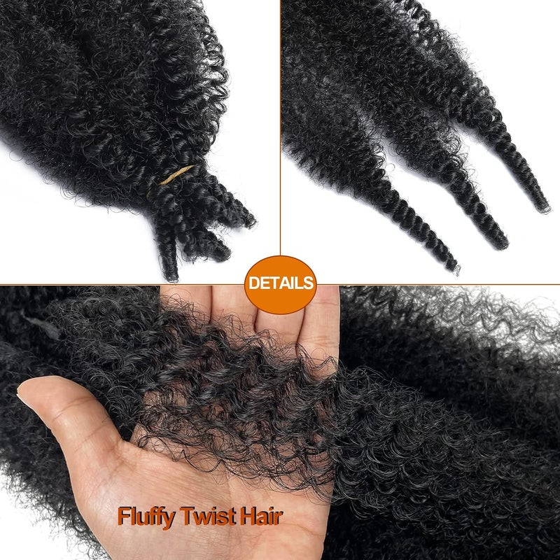 Chicmoi Marley Twist Braiding Hair 16 Inch Springy Afro Twist Hair 3 Packs Kinky Twist Hair for Braiding 1B Black Spring Twist Hair Curly Braiding Hair Extension for Black Women - Image 3