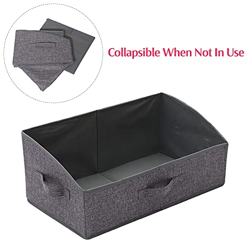 TENABORT 6 Pack Trapezoid Large Foldable Closet Storage Bins with Handle, Fabric Storage Organizer Cube Colth Containers Linen Box Shelf Baskets for Clothes Clothing Shelves Wardrobe - Image 5