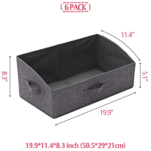 TENABORT 6 Pack Trapezoid Large Foldable Closet Storage Bins with Handle, Fabric Storage Organizer Cube Colth Containers Linen Box Shelf Baskets for Clothes Clothing Shelves Wardrobe - Image 2