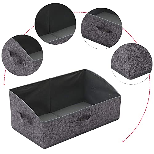 TENABORT 6 Pack Trapezoid Large Foldable Closet Storage Bins with Handle, Fabric Storage Organizer Cube Colth Containers Linen Box Shelf Baskets for Clothes Clothing Shelves Wardrobe - Image 3