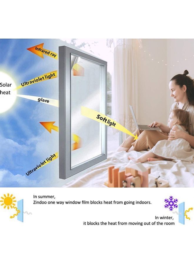 Y&D Decorative Window Privacy Film Sticker Silver - Image 4