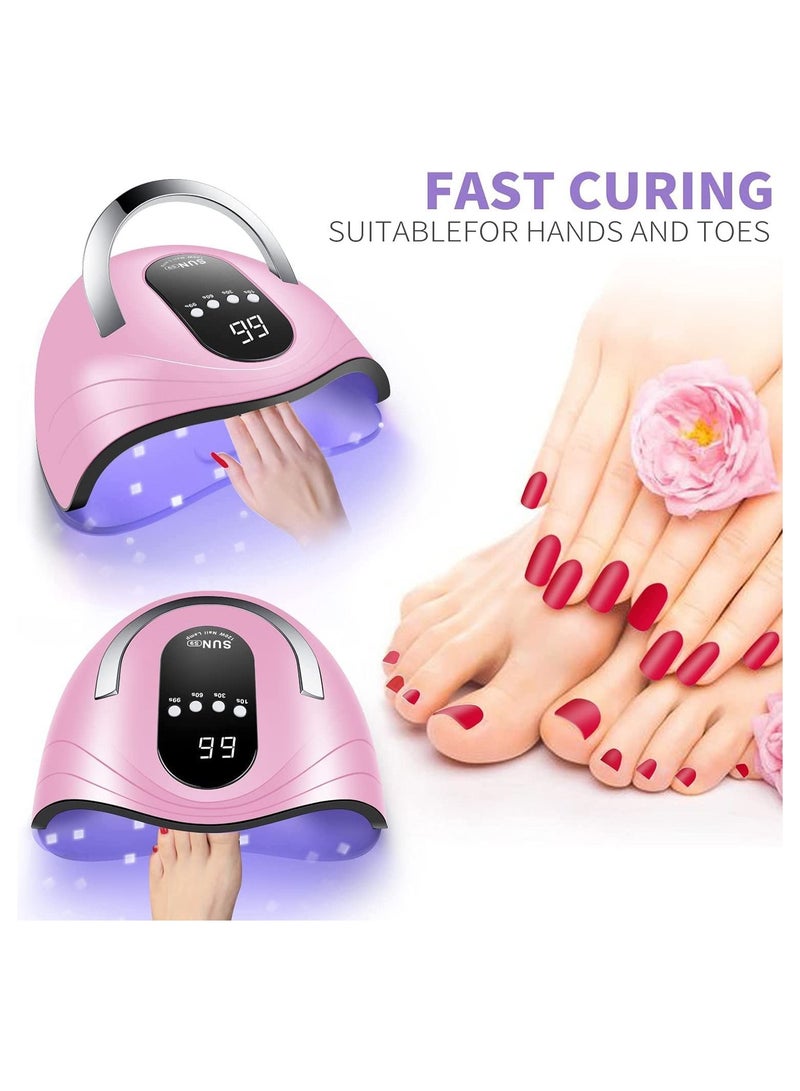 ORiTi UV LED Nail Lamp, 120W Nail Dryer 42 LED Lamps for Gel Polish with Anti UV Fingerless Gloves, 4 Timer Setting, Automatic Sensor Gel Lamp Nail Art Tools for Fingernail & Toenail  - Image 5