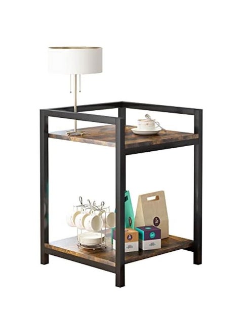 End Table, European Classic Small Side Tables for Living Room, Bedroom, Sofa Table for Small Spaces, Couch Table Rustic Snack Table Bed Side Table 43 * 33 * 50cm, Brown