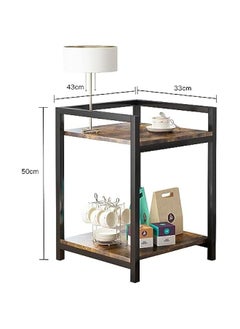 Beauenty End Table, European Classic Small Side Tables for Living Room, Bedroom, Sofa Table for Small Spaces, Couch Table Rustic Snack Table Bed Side Table 43 * 33 * 50cm, Brown  - Image 3
