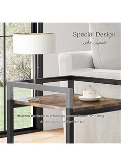 Beauenty End Table, European Classic Small Side Tables for Living Room, Bedroom, Sofa Table for Small Spaces, Couch Table Rustic Snack Table Bed Side Table 43 * 33 * 50cm, Brown  - Image 4
