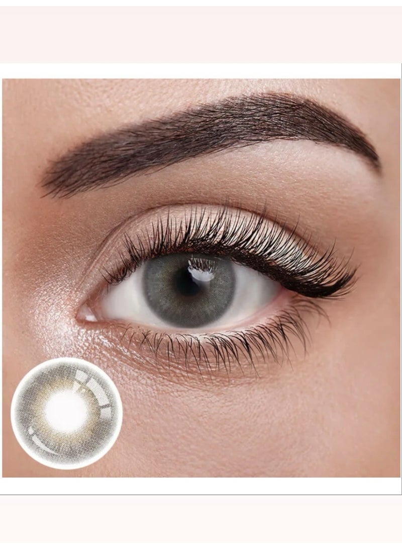 Unibling Latte Grey Yearly Colored Unisex Cosmetic Contact Lenses, Enlargement Collection - Image 1