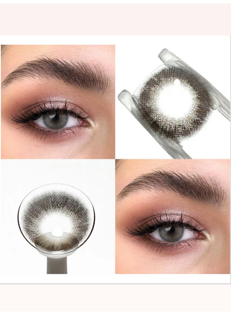 Unibling Latte Grey Yearly Colored Unisex Cosmetic Contact Lenses, Enlargement Collection - Image 2