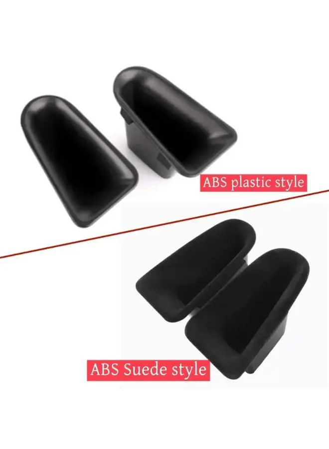 Car Door Handle Storage Box Organizer Tray For Front Door Black ABS Interior - Image 4