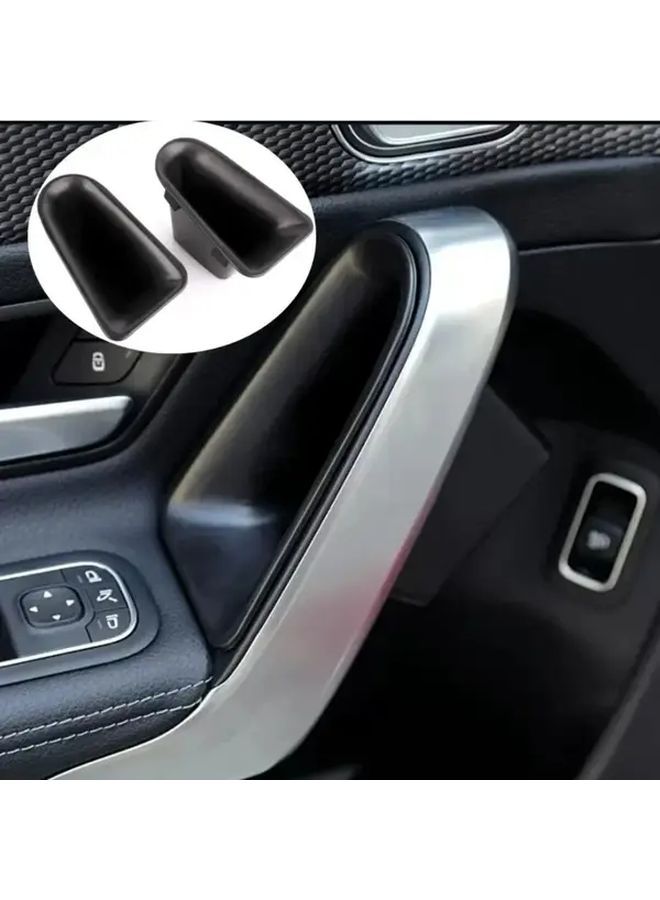 Car Door Handle Storage Box Organizer Tray For Front Door Black ABS Interior - Image 1
