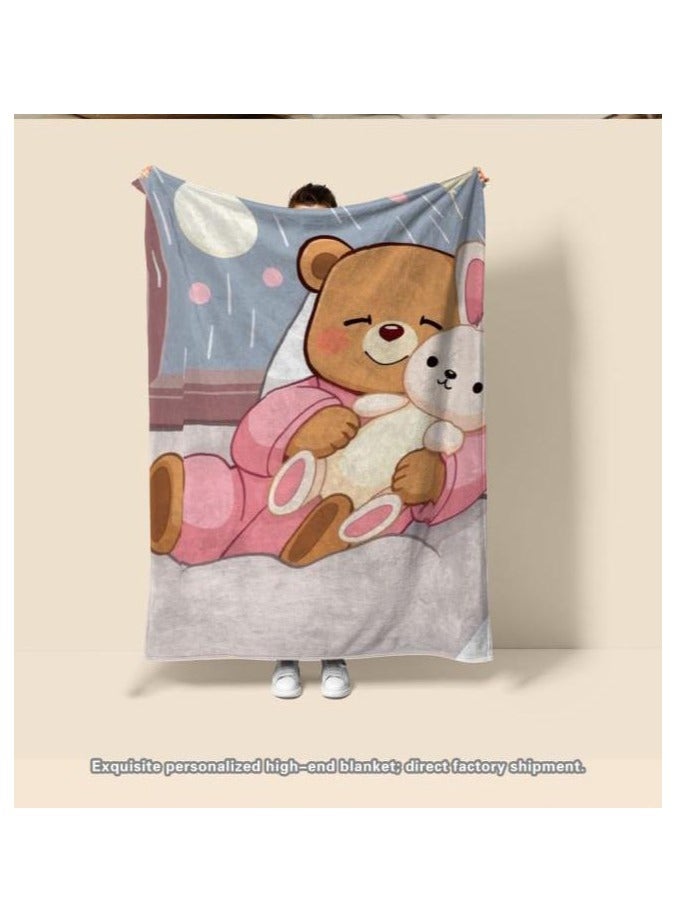 general Children's or student cartoon flannel thin blanket (warm and comfortable, suitable for sleep, games) 100cm*150cm - 1045 - Image 3