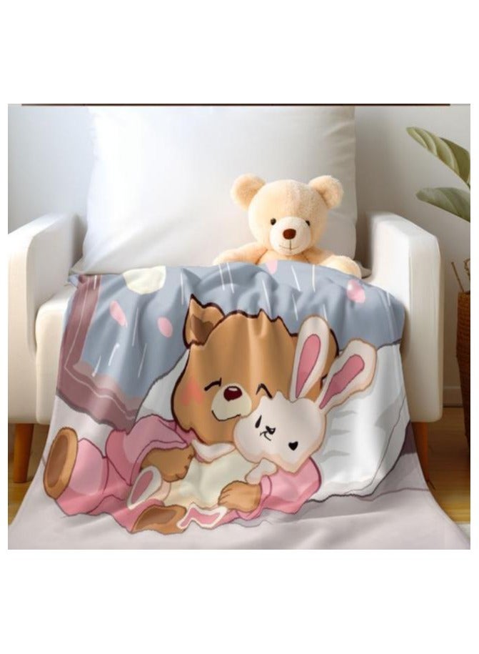 general Children's or student cartoon flannel thin blanket (warm and comfortable, suitable for sleep, games) 100cm*150cm - 1045 - Image 4
