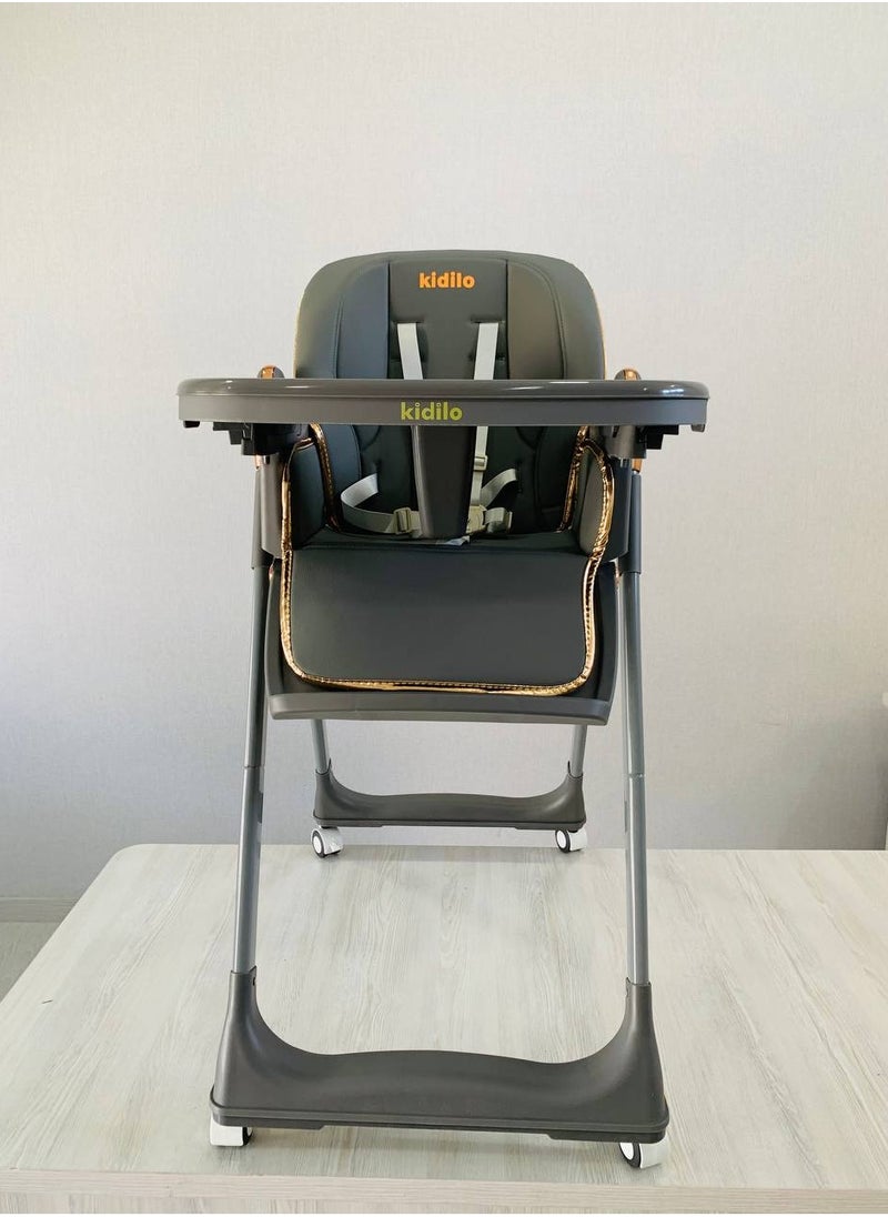 Kidilo Quality Foldable Baby High Chair - Multifunctional and Portable(8122)  - Image 5