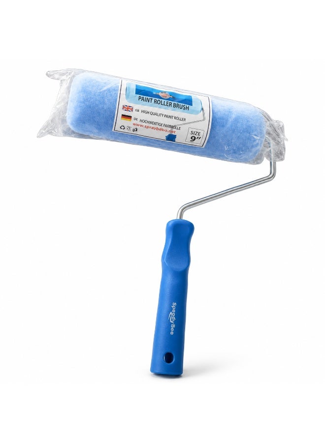 Speedybee 9-Inch Paint Roller Brush With Blue Handle – Wall Painting Roller For Interior & Exterior Painting, Home DIY & Professional Use - Image 1