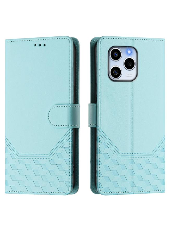 S-TOP Case For Honor 60 SE 5G Honeycomb Embossing RFID Leather Phone Case - Image 2