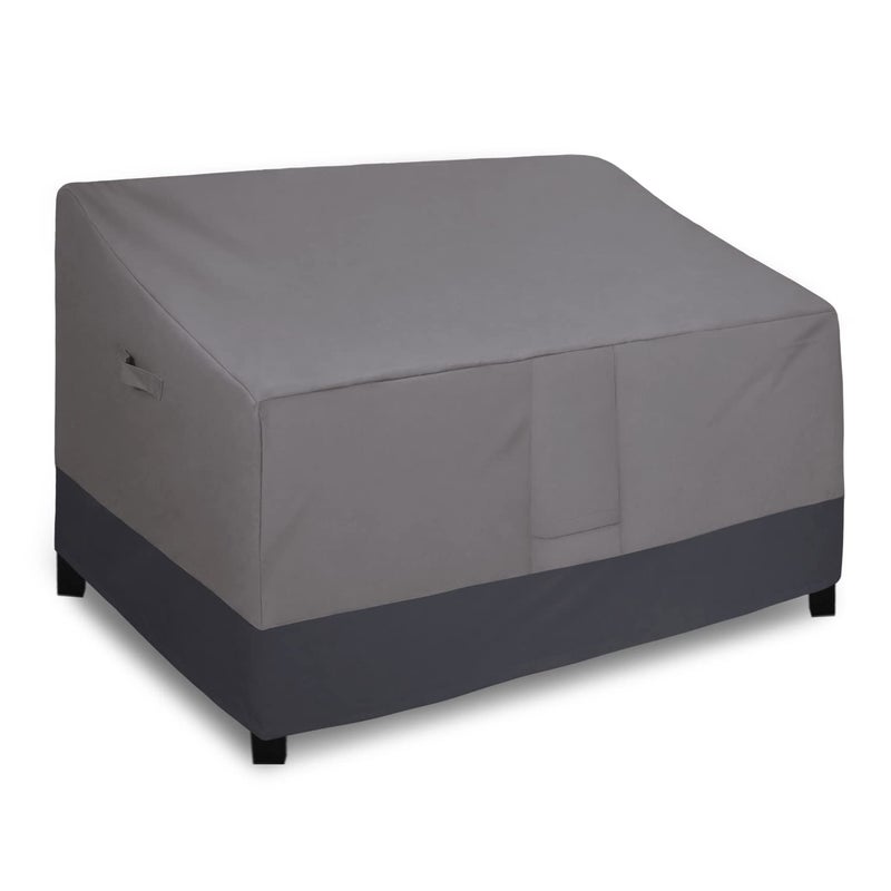 Easy-Going Heavy Duty 2 Seater Outdoor Loveseat Cover, Windproof Patio Furniture Cover with Air Vent (58Wx32.5Dx31H inch, Gray/Dark Gray) - Image 1