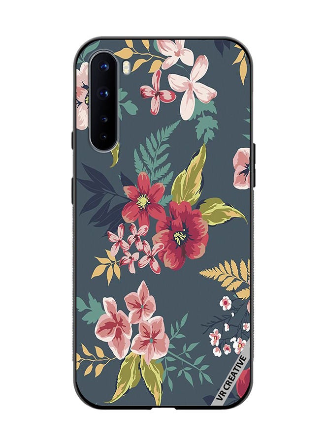 VR CREATIVE Protective Case Cover For OnePlus Nord Gray Flower Design Multicolour - Image 1