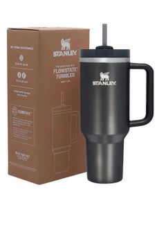 Stanley Quencher H2.0 FlowState Vacuum Insulated Tumbler 40oz Black Stainless Steel Travel Mug with Leakproof Lid & Straw – Double-Walled Design Keeps Drinks Hot for 7 Hours & Cold for 24 Hours – Durable, Portable & BPA-Free – Ideal for Coffee, Water, Smoothies, Iced Tea & On-the-Go Hydration  - Image 1