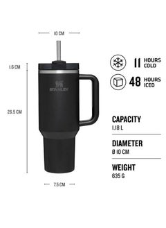 Stanley Quencher H2.0 FlowState Vacuum Insulated Tumbler 40oz Black Stainless Steel Travel Mug with Leakproof Lid & Straw – Double-Walled Design Keeps Drinks Hot for 7 Hours & Cold for 24 Hours – Durable, Portable & BPA-Free – Ideal for Coffee, Water, Smoothies, Iced Tea & On-the-Go Hydration  - Image 4