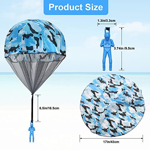 Catcan 10 Pcs Parachute Toy Camo Blue Parachute Men Tangle Free Throwing Hand Throw Outdoor Flying Paratrooper Toy No Battery nor Assembly Required - Image 5