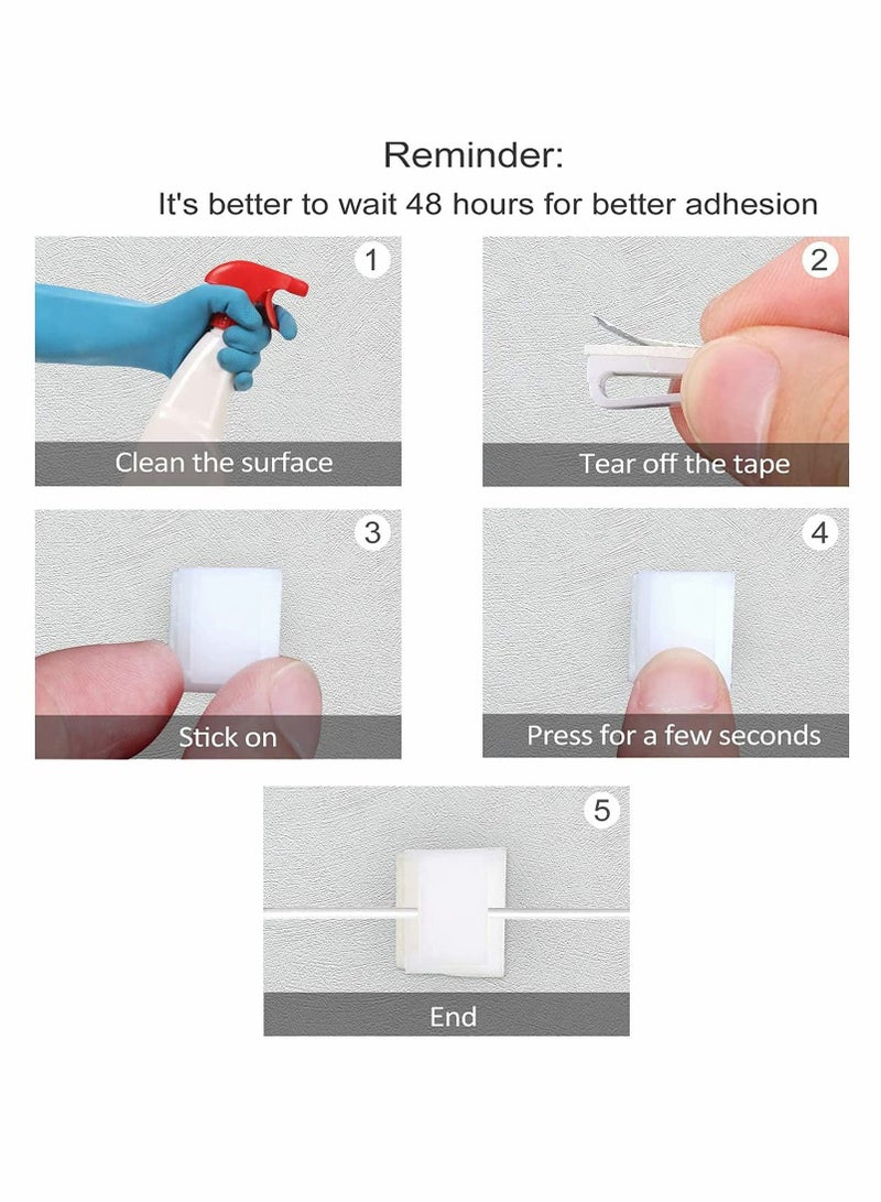 100 PCS Self-Adhesive Light Strip Mounting Clips for 10mm LED Strips - Cable Clamp Organizer and Fasteners - Image 4