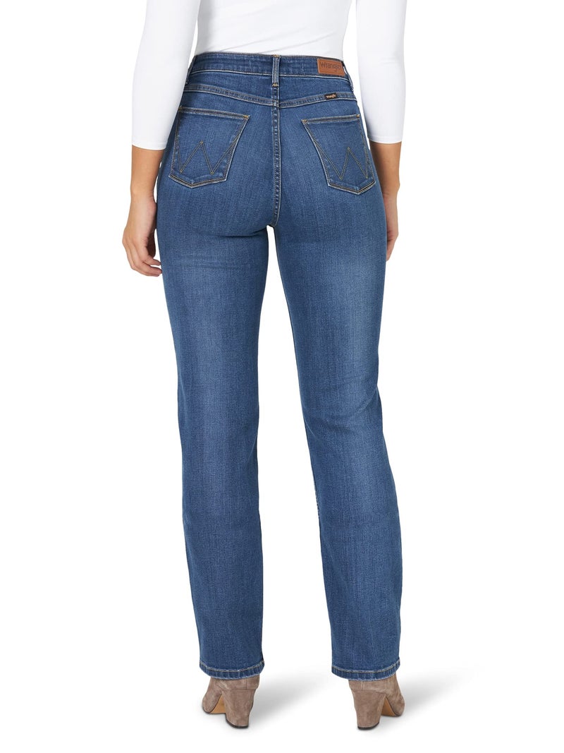 رانجلر بنطلون جينز Wrangler نسائي مرتفع الارتفاع بقصة مستقيمة مقاس Hudson 10 30 US - Image 2