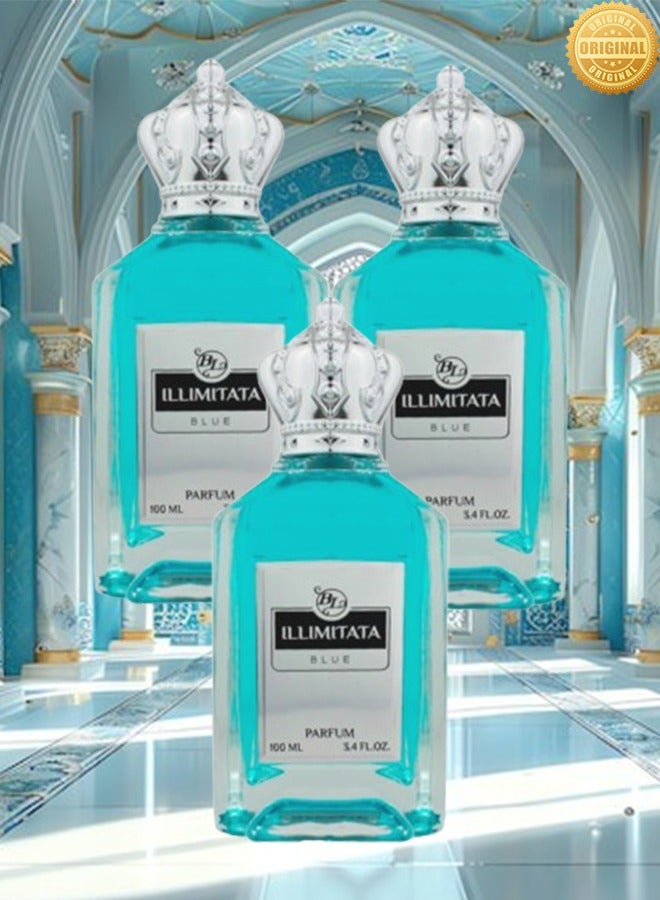 BL 3 Pieces Bl Illimitata Blue Perfume 100ml EDP - Image 1
