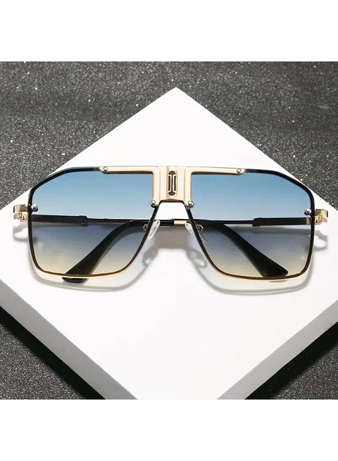 1 Piece Men's Fashion Business Style Trendy Large Frame Decorative Glasses, Suitable for Daily Wear, Fashion Eyewear (Includes eyeglass case),sunglasses
