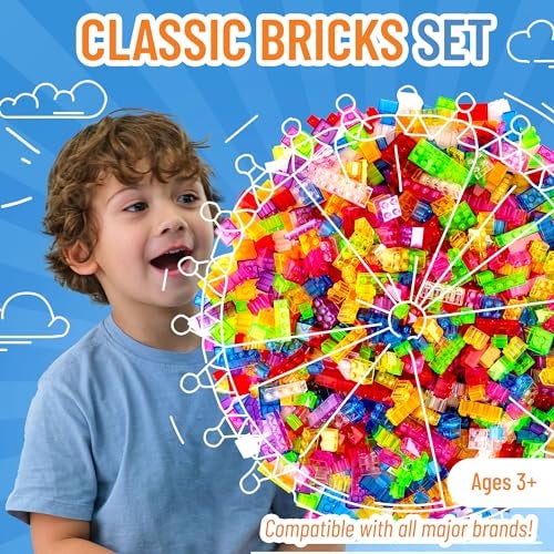 Strictly Briks Toy Building Block Classic Bricks Building Starter Kit for Kids 100 Compatible with All Major Brick Brands Clear Colors 672 Pieces - Image 5