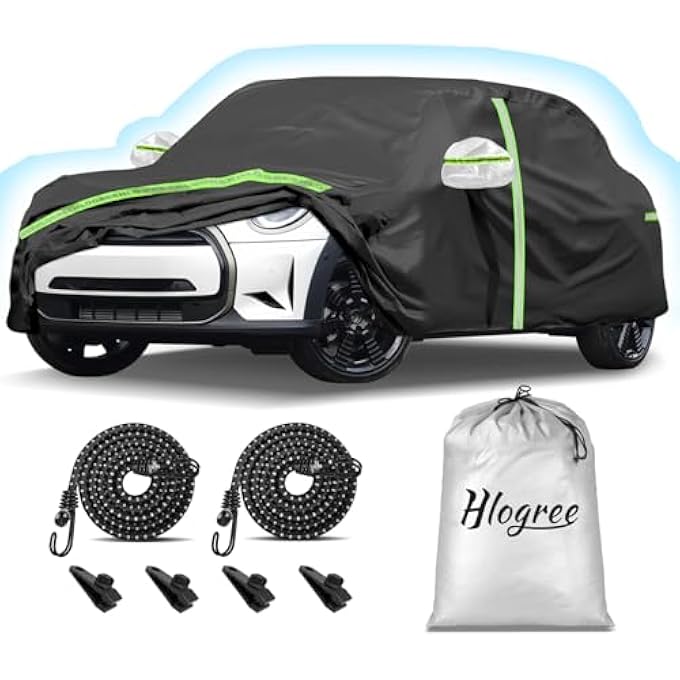 rayihni Car Cover for 2014-2025 Mini Cooper/Cooper S/Hardtop/Clubman/Countryman 4 Door,Full Exterior Car Covers for Automobile All Weather Waterproof Heavy Duty,Zipper/Cotton UV Proof Custom fit210T Taffeta - Image 2