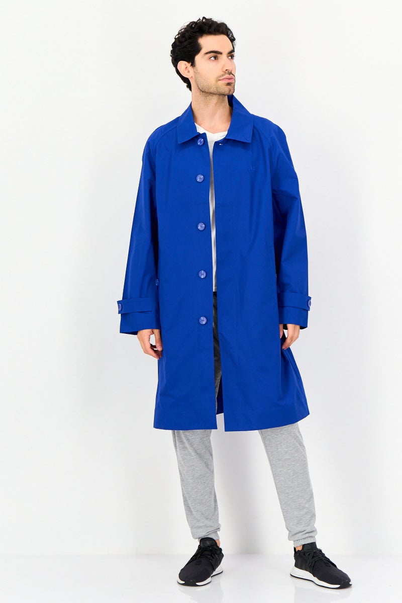 adidas Originals Men Sportswear Fit Outdoor Trench Coat, Dark Blue - Image 4