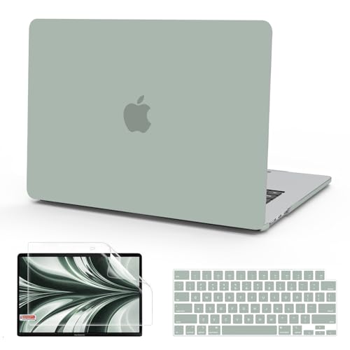 B BELK Compatible with MacBook Air 13.6 inch Case 2025 2024 2023 2022 Release M4 M3 M2 A3240 A3113 A2681 Liquid Retina Display, Plastic Hard Shell Case+Keyboard Cover+Screen Protector, Antique Green - Image 1