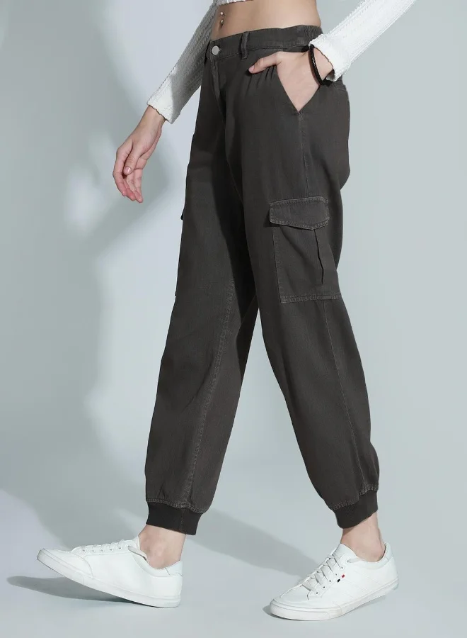 HIGH STAR Women Grey Trousers