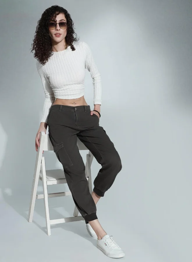 HIGH STAR Women Grey Trousers
