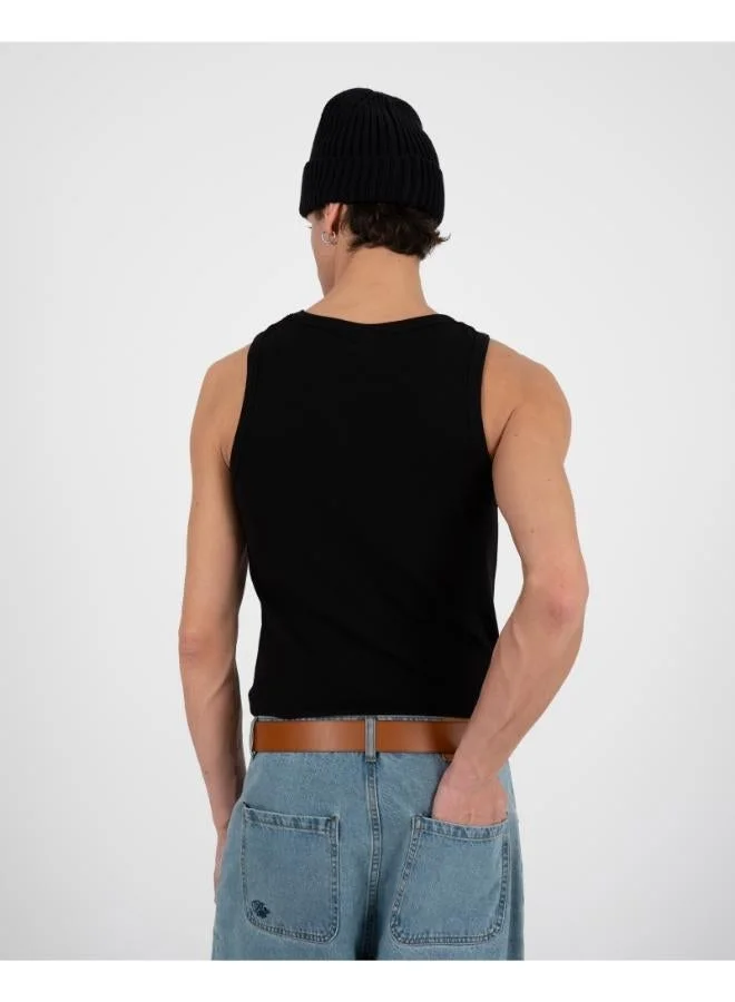 Prohibited Black The Embroidery Tank Top  | Best Price UAE