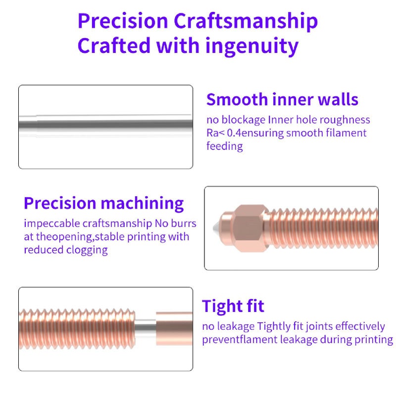 Copper Alloy Hardened Steel 0.4mm Nozzle High Efficiency Wide Filament Support - Image 3