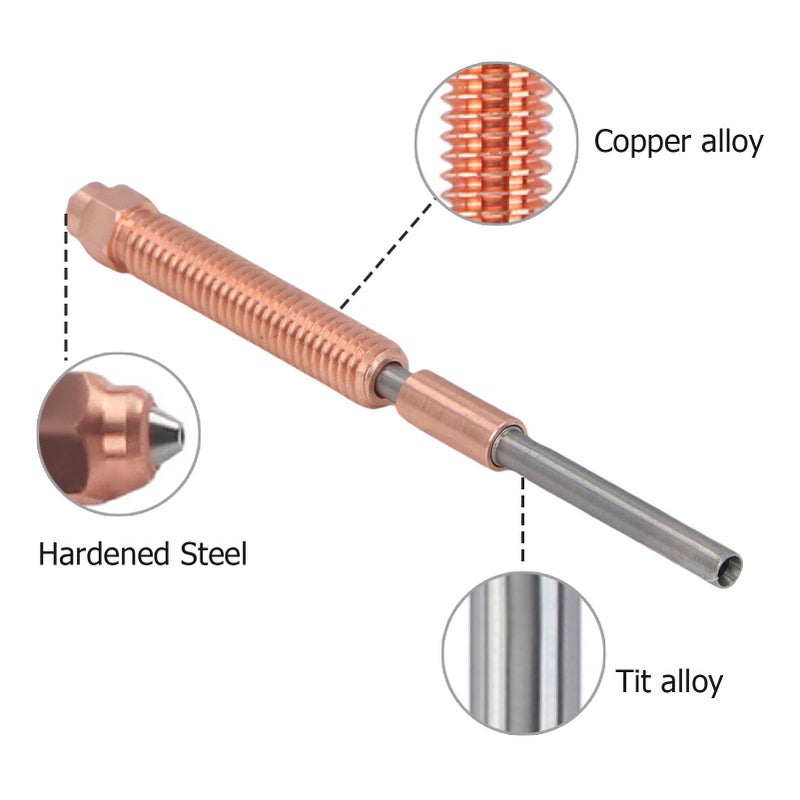 Copper Alloy Hardened Steel 0.4mm Nozzle High Efficiency Wide Filament Support - Image 4