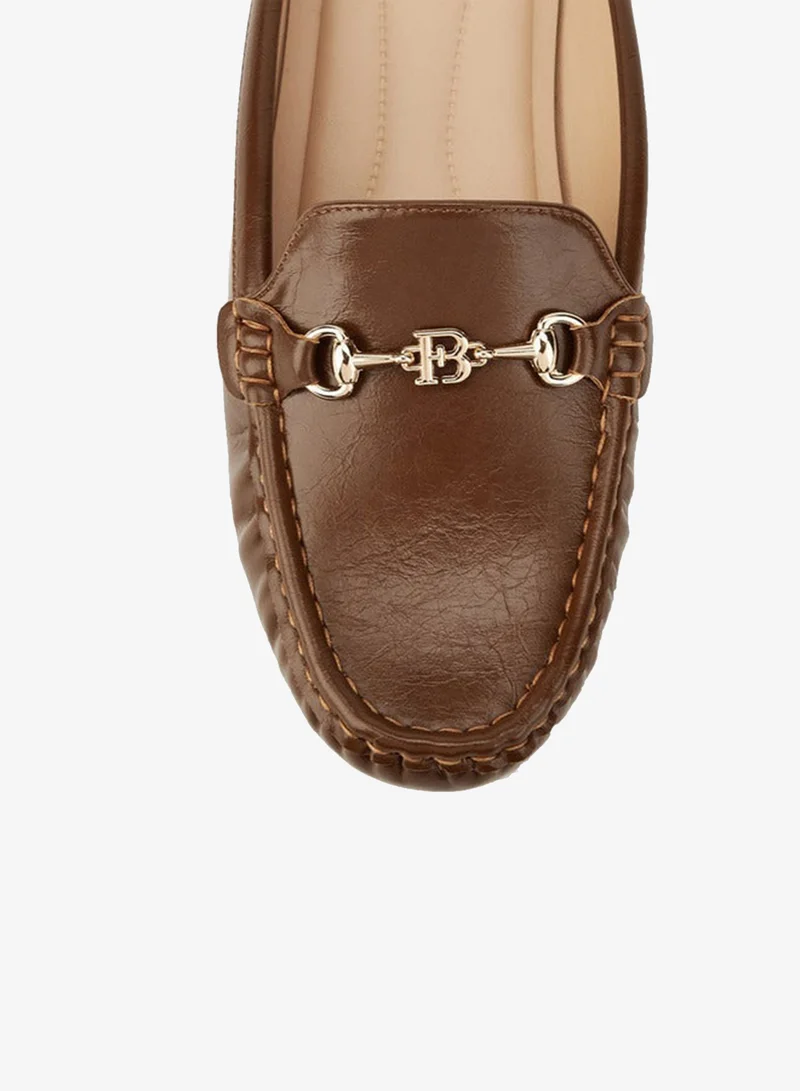 Flora Bella By Shoexpress TAN Solid Metallic Accent Mules for Women | Best Price UAE